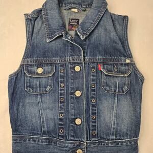 Levis Jeans Denim Women's Button Front Closure Jean Vest